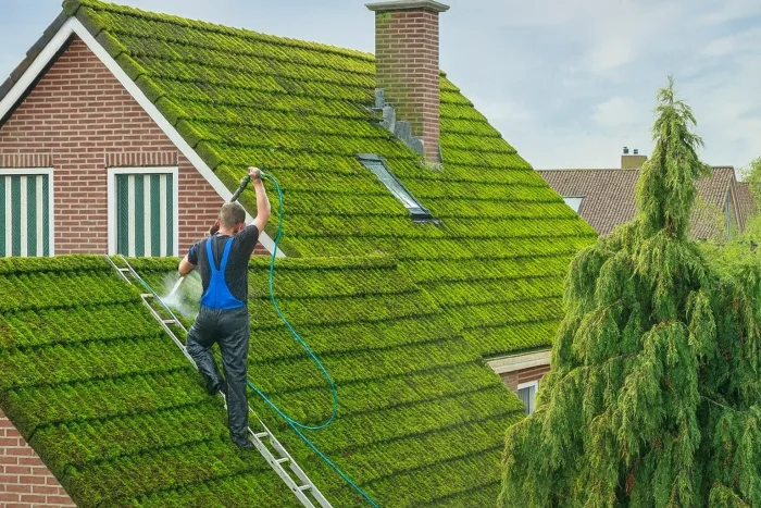 Dachentmoosung in Bezirk Hamburg-Nord 20144 und Wartung der Dachrinnen